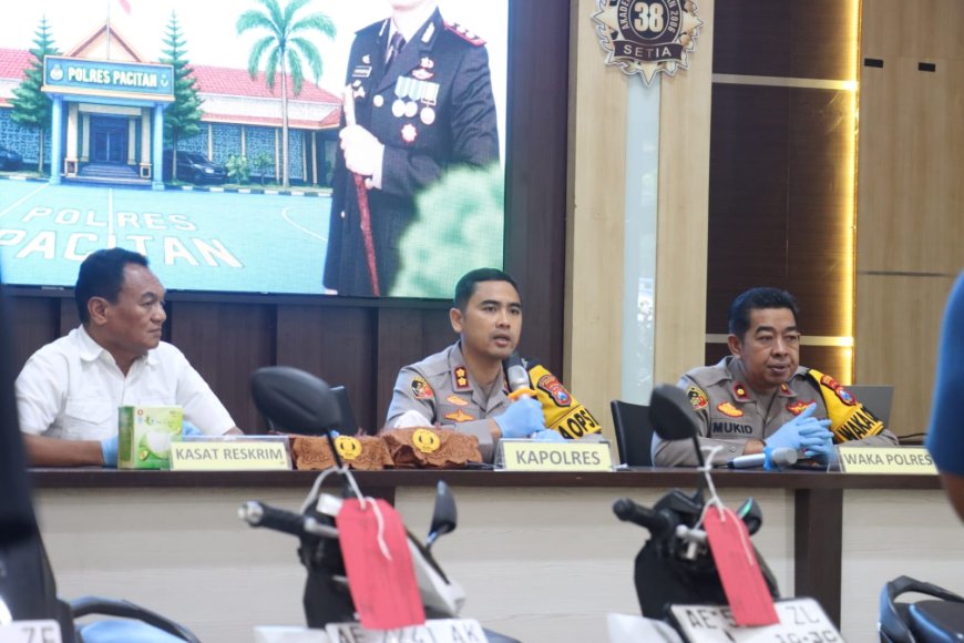 Polres Pacitan Amankan Montir Tersangka Curanmor di Tiga Lokasi
